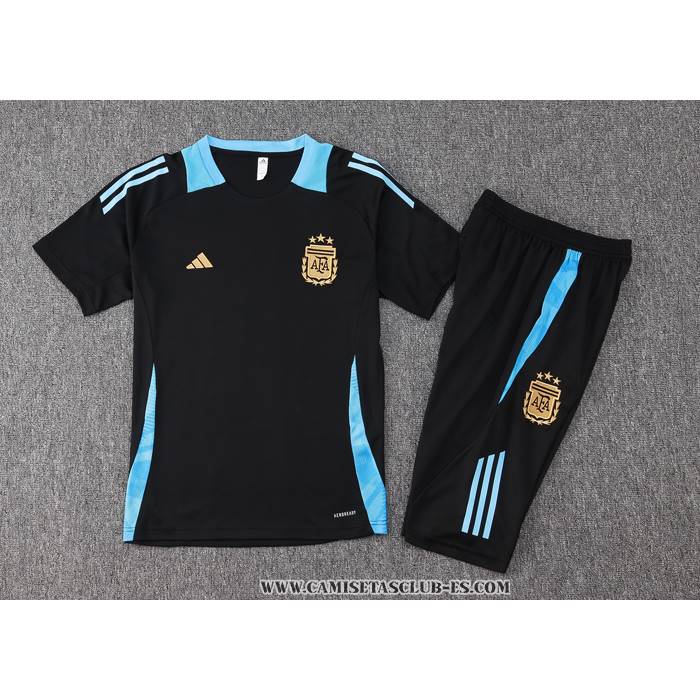 Chandal del Argentina 24-25 Manga Corta Negro - Pantalon Corto